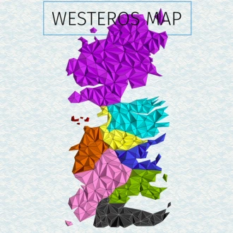 Westeros Map PDF Template, Low Poly, Paper Sculpture, DIY, Pepakura Pattern, Handmade, Papercraft, Lowpoly, Lowpoly Papercraft