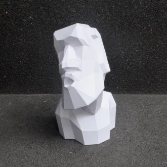 Kiss Me Moai Papercraft Template | Funny 3D Paper Model | DIY Digital Cut File