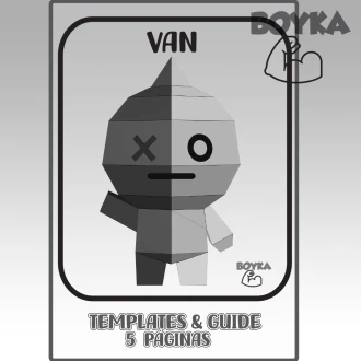 Van BTS21 - LINE FRIENDS Low Poly Papercraft Templates Gift DIY Decoration BOYKA