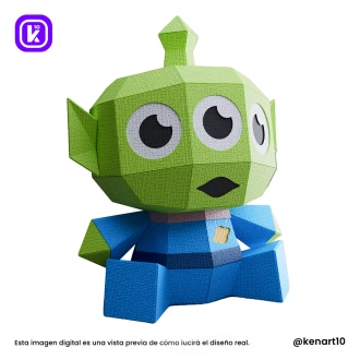Mini Alien, Toy Story, Walt Disney Papercraft Low Poly 3d DIY Kenart10