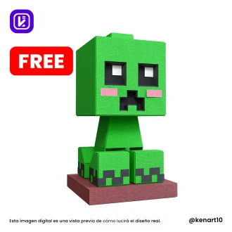 Creeper Cactus, A Minecraft Movie Papercraft Low Poly 3d DIY Kenart10