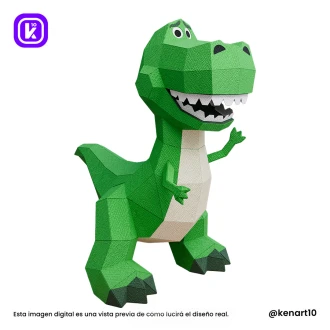 Rex, Toy Story, Walt Disney Papercraft Low Poly 3d DIY Kenart10