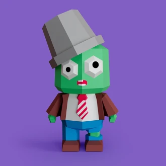 Zombie 3D Digital Template PDF | DIY Papercraft | Plants vs. Zombies | Instant Download |