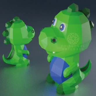 DINO BABY Papercraft 3d lowpoly PDF Template Decoration