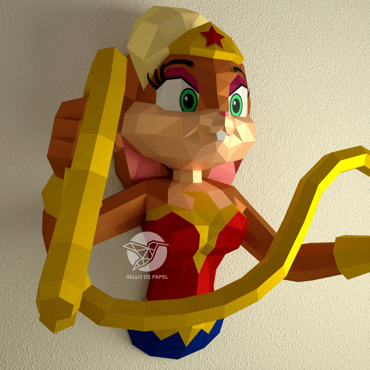 Wonder Rabbit - Lola Bunny - Looney Tunes - Warner Bros Papercraft PDF Template DIY 3d Model FanArt Paper Sculpture Low Poly Pepakura Craft Manualidad Papel