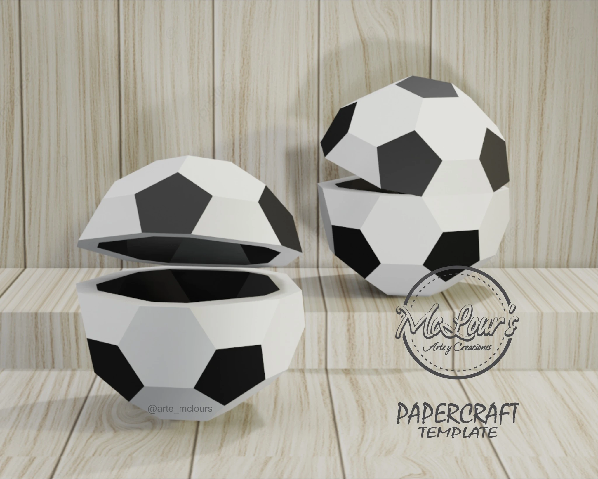 Ball Box Set/ Sports Ball Box/ Candy Bowl/ DiY Craft/ Template PDF/ Low Poly/ Papercraft Ball/ 3D Ball/ Craft/ Home decor