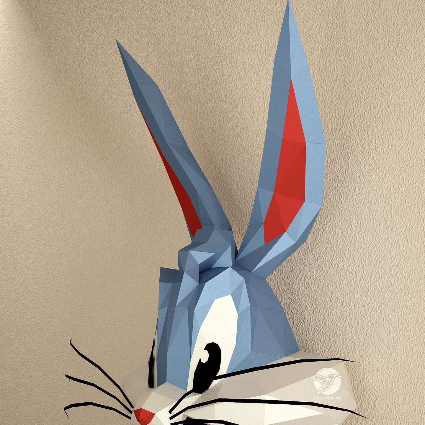 Super Rabbit - Bugs Bunny - Looney Tunes - Warner Bros Papercraft PDF Template DIY 3d Model FanArt Paper Sculpture Low Poly Pepakura Craft Manualidad Papel