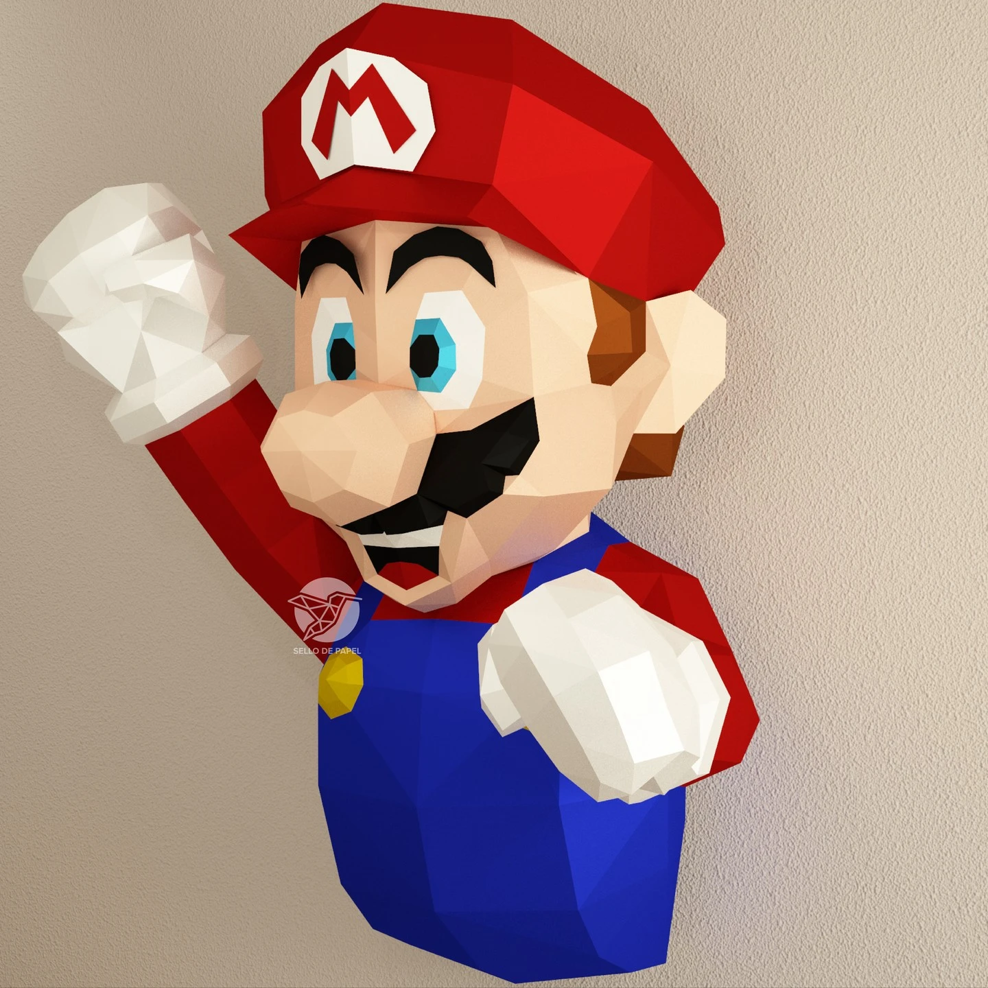 Super Mario - Mario Bros Papercraft PDF Template DIY 3d Model FanArt Paper Sculpture Low Poly Pepakura Craft Manualidad Papel