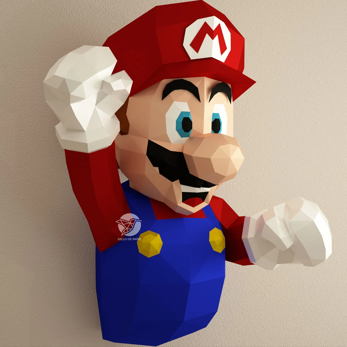 Super Mario - Mario Bros Papercraft PDF Template DIY 3d Model FanArt Paper Sculpture Low Poly Pepakura Craft Manualidad Papel