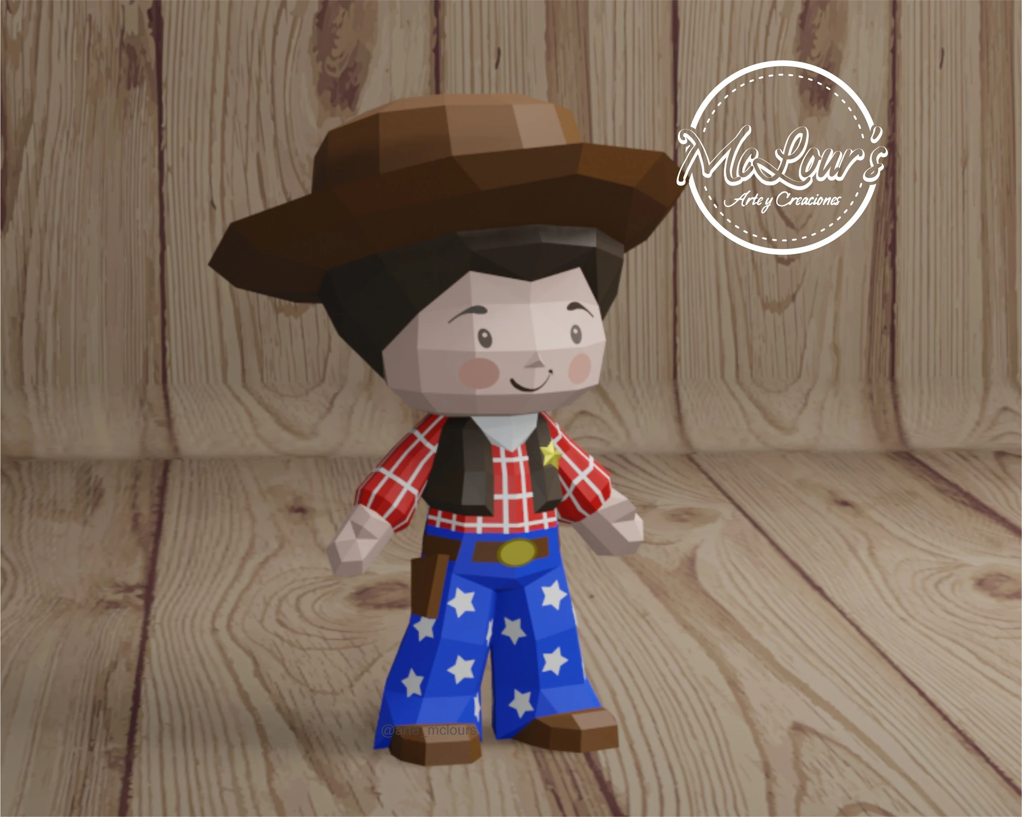 Cute Cowboy Papercraft/ Toy Story/ DiY Craft/ Template PDF/ Low Poly/ Papercraft/ 3D Cowboy/ Origami/ Home decor