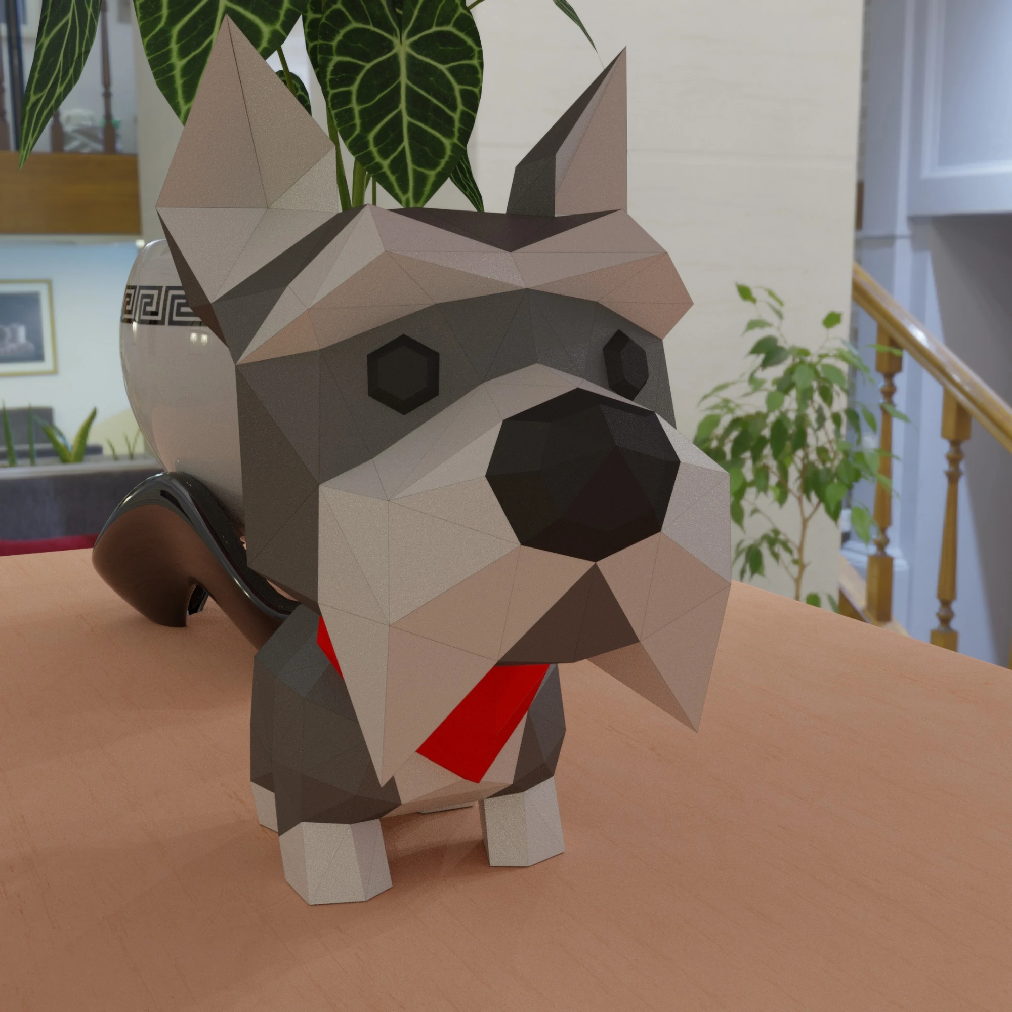 3D Low Poly Schnauzer Puppy DIY | Printable Papercraft | Unique Geometric Decoration | Original Gift | Relaxing Craft | PDF model