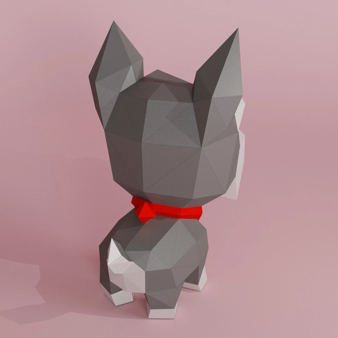 3D Low Poly Schnauzer Puppy DIY | Printable Papercraft | Unique Geometric Decoration | Original Gift | Relaxing Craft | PDF model