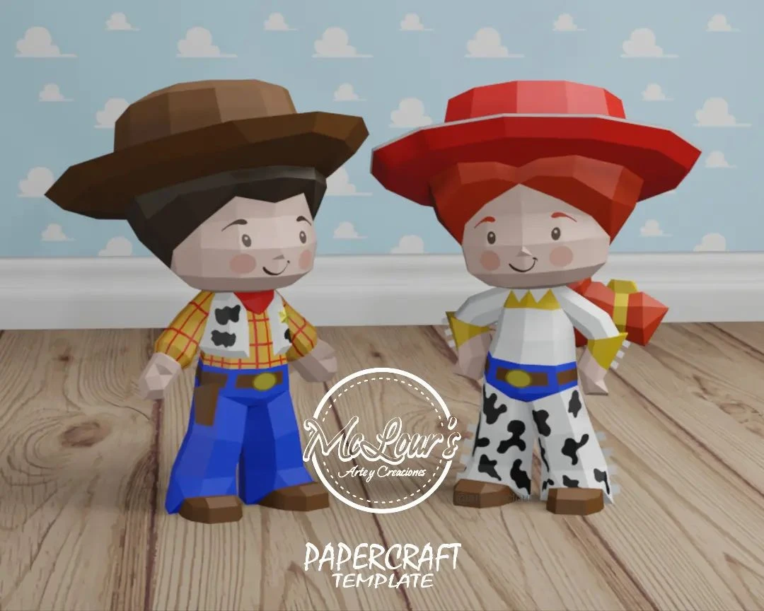 Cute Cowgirl Papercraft/ Toy Story/ DiY Craft/ Template PDF/ Low Poly/ Papercraft/ 3D Cowgirl/ Origami/ Home decor