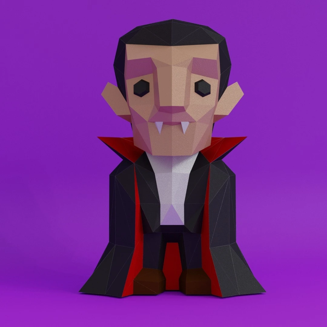 Dracula 3D Digital Template PDF | DIY Papercraft | Halloween | Instant Download |