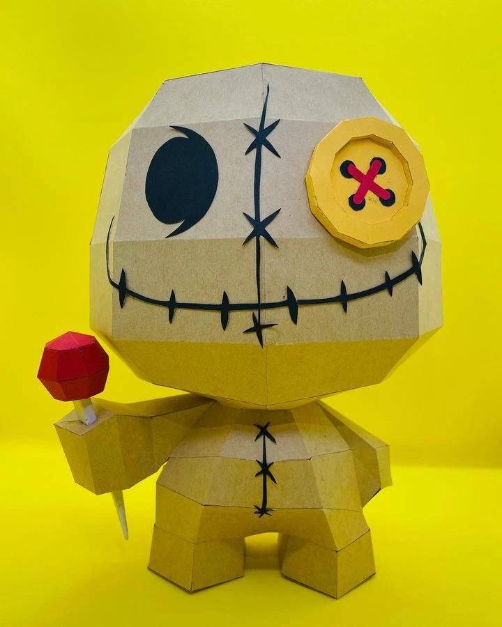 Halloween Voodoo Doll Low poly Papercraft | OchkoArtDesign