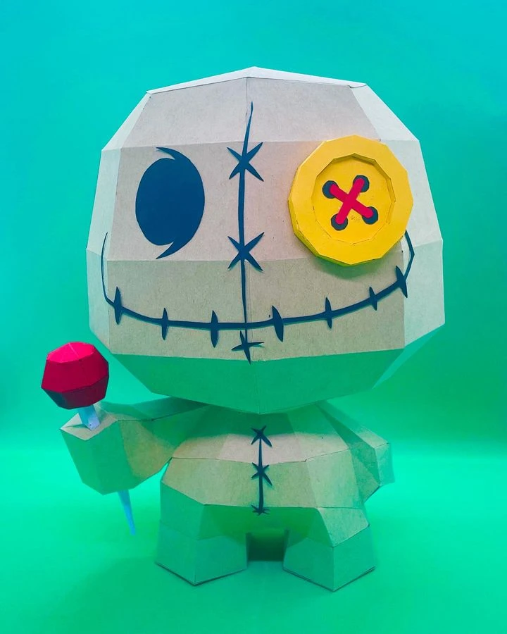 Halloween Voodoo Doll Low poly Papercraft | OchkoArtDesign