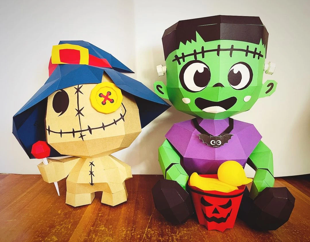 Halloween Voodoo Doll Low poly Papercraft | OchkoArtDesign