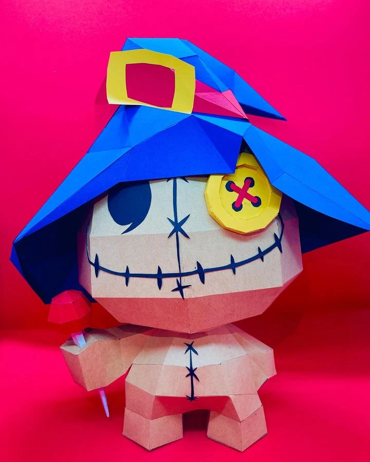 Halloween Voodoo Doll Low poly Papercraft | OchkoArtDesign