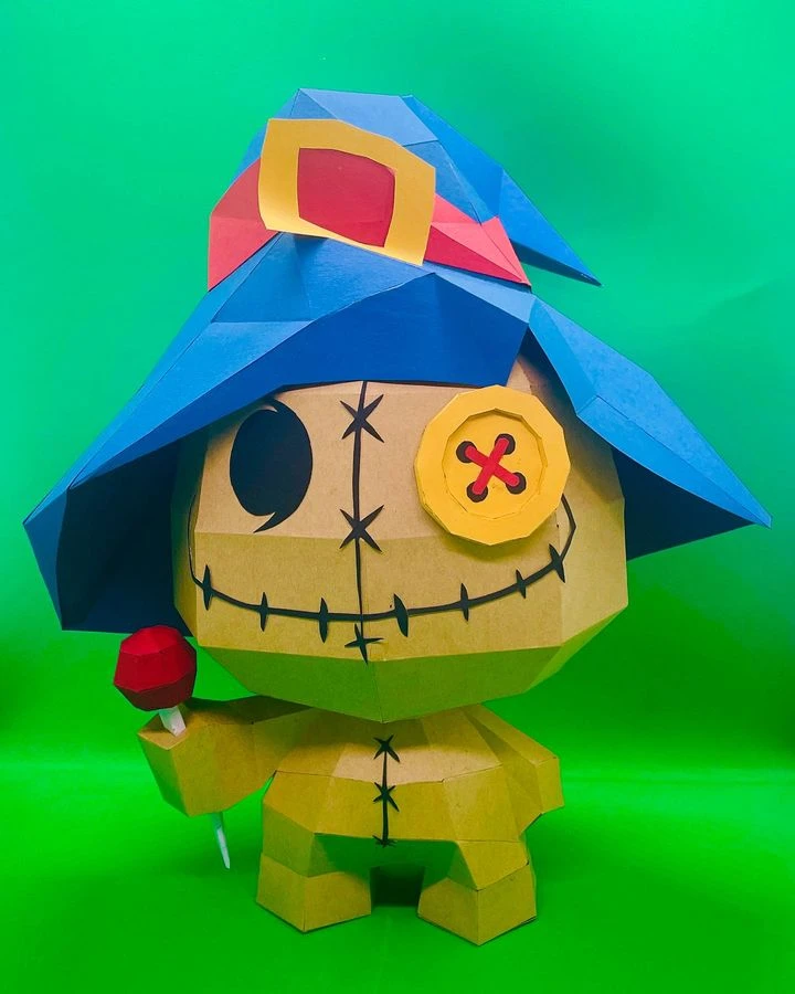 Halloween Voodoo Doll Low poly Papercraft | OchkoArtDesign