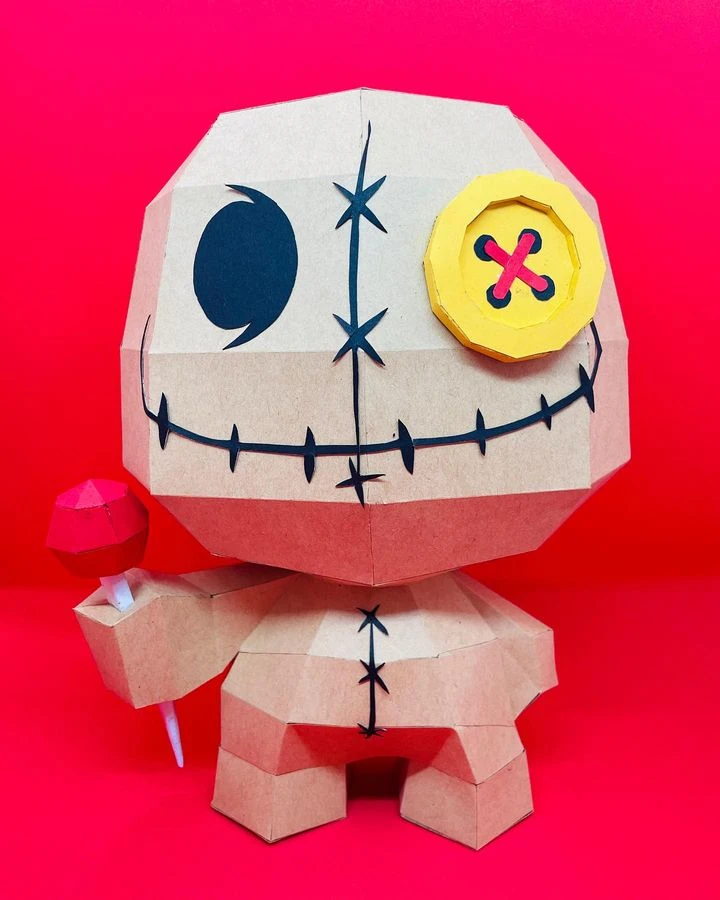 Halloween Voodoo Doll Low poly Papercraft | OchkoArtDesign