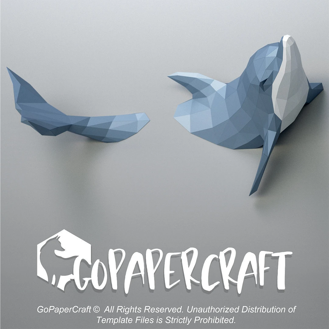 3D papercraft DIY The Dolphin Low Poly GoPapercraft