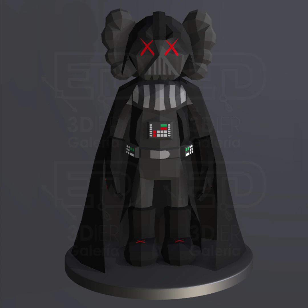 Kaws Darth Vader PDF Papercraft Templates, Paper Art and Craft for Home Decor, DIY, 3DIER, PDF Patterns, Papercraft Templates, Low Poly