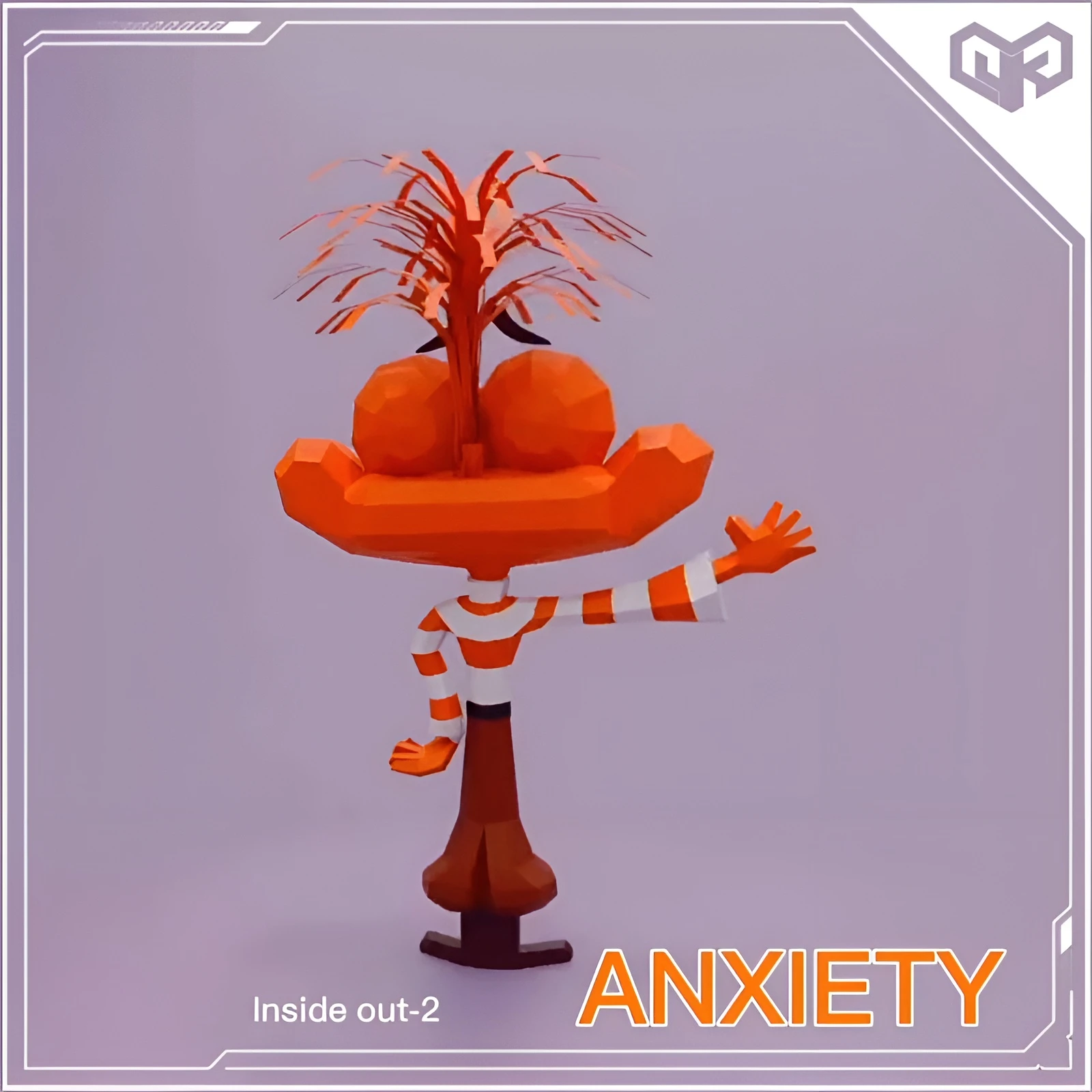 Anxiety Indide Out Low poly Papercraft | OchkoArtDesign