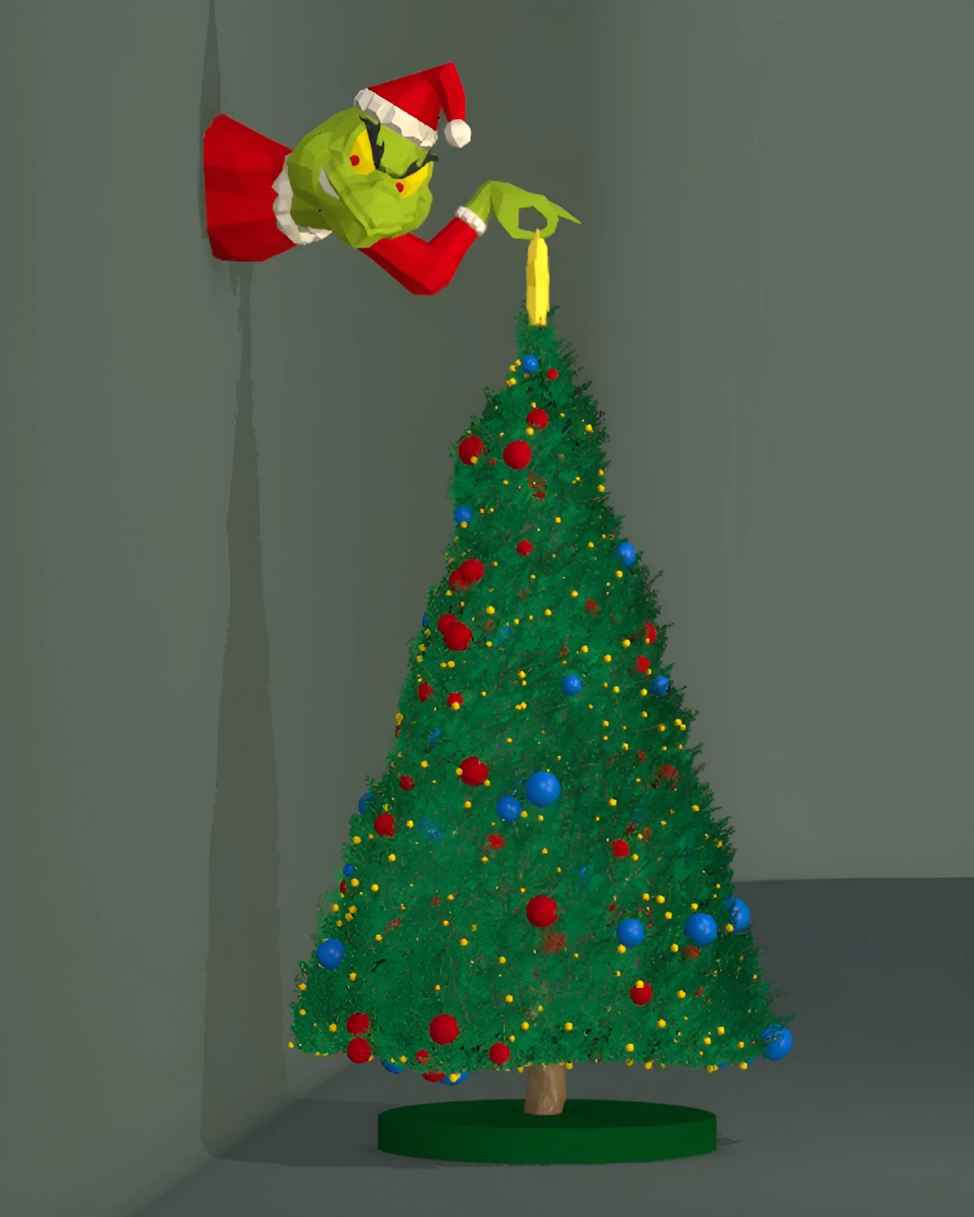 The Grinch Papercraft, PDF Template, DIY 3d Model, FanArt, Paper Sculpture, Low Poly, Pepakura Craft, Manualidad