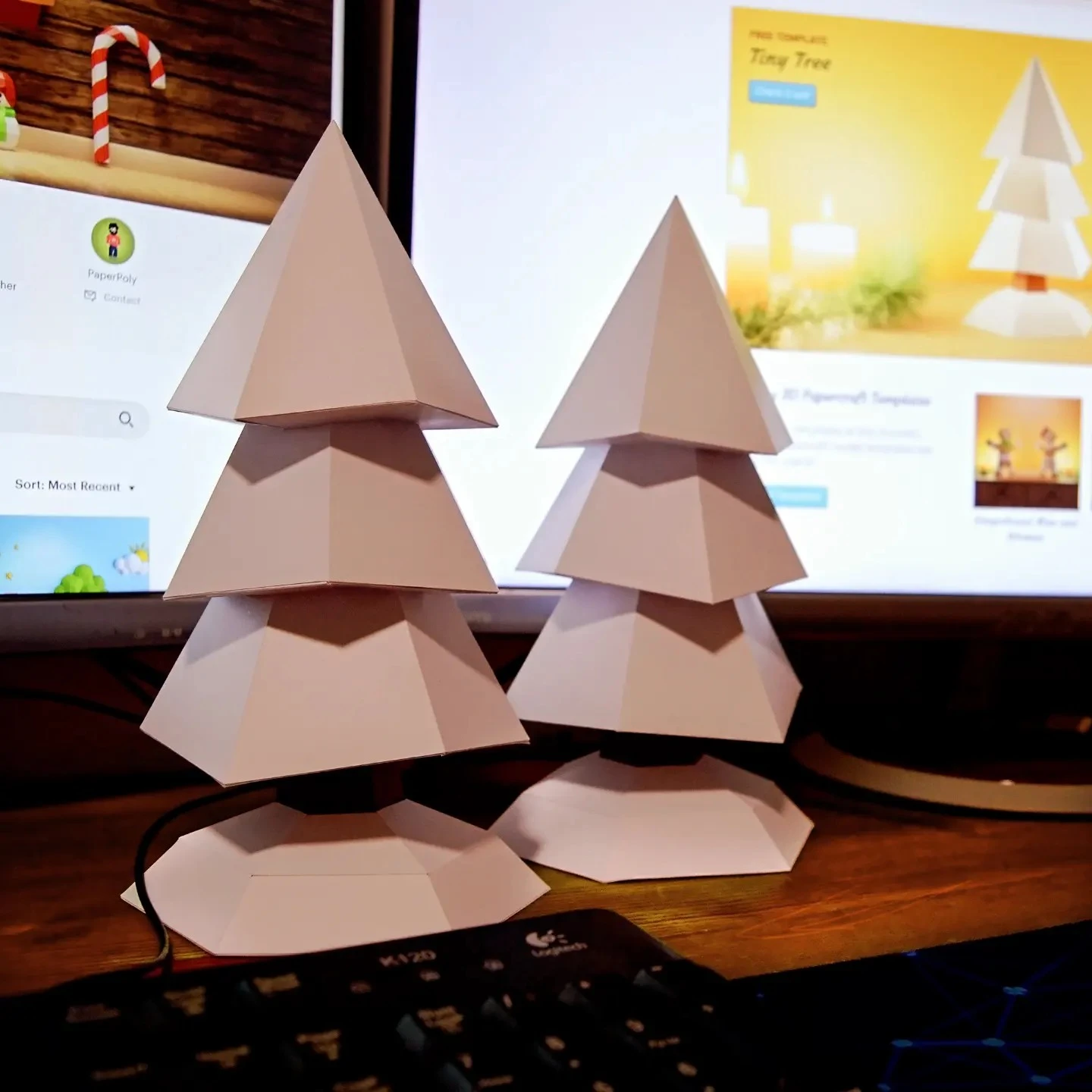 Tiny Tree Papercraft 3D DIY low poly paper crafts model template