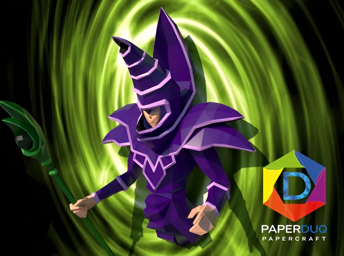 Dark Magician, Yu-Gi-Oh! Trading Card Game *Plantilla Papercraft PDF - PDF Papercraft Template*