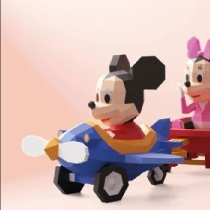 #1 Train Disney: Mickey Baby Low Poly Papercraft