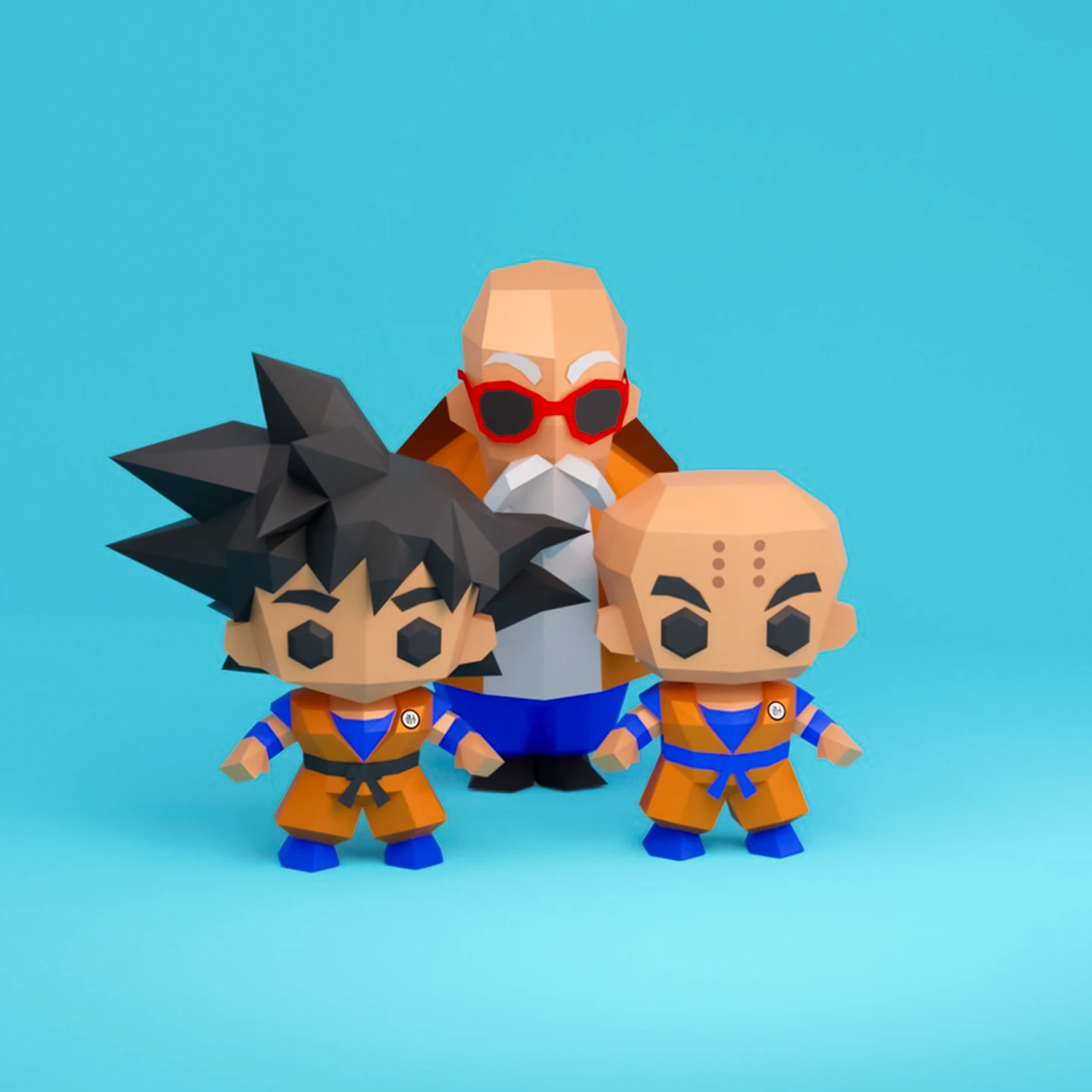 Master Roshi 3D Digital Template PDF | DIY Papercraft | Dragon Ball | Instant Download |