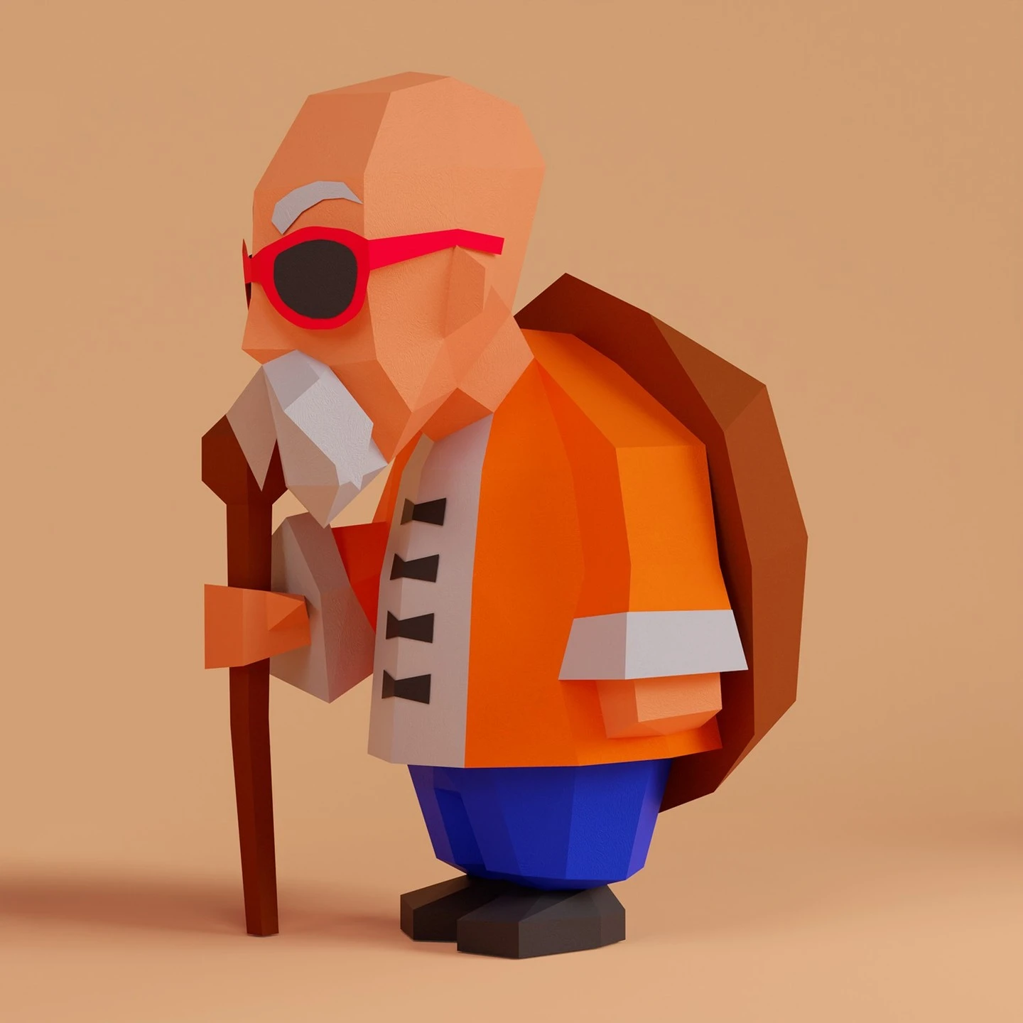 Master Roshi 3D Digital Template PDF | DIY Papercraft | Dragon Ball | Instant Download |