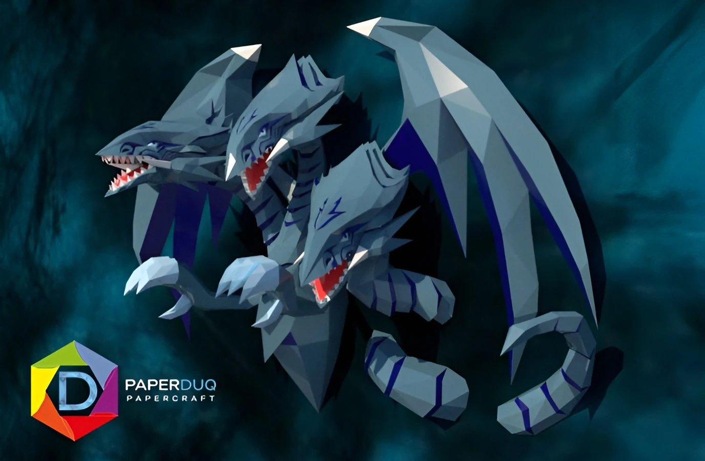 Blue-Eyes White Dragon, Yu-Gi-Oh! Trading Card Game *Plantilla Papercraft PDF - PDF Papercraft Template*