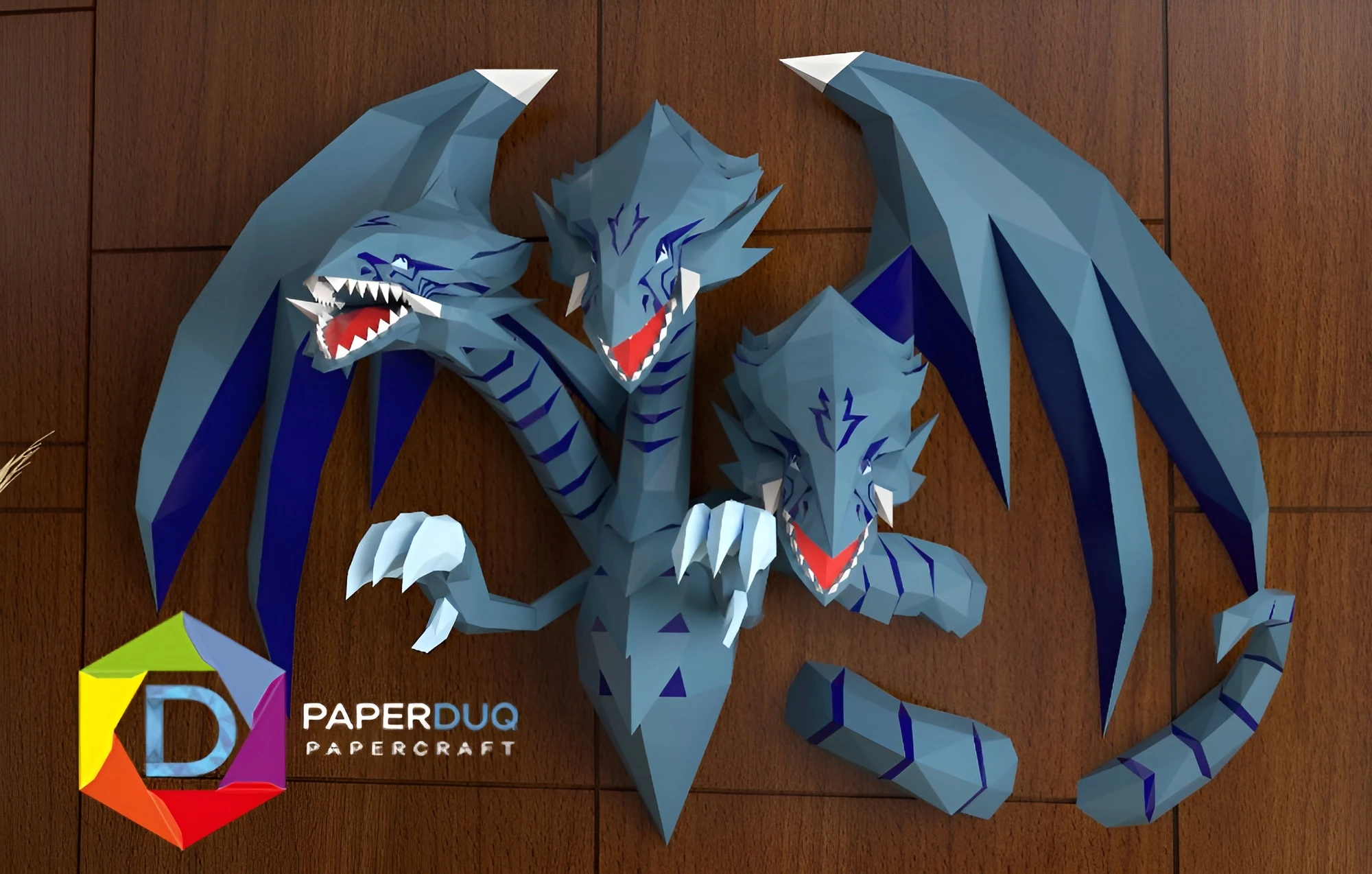 Blue-Eyes White Dragon, Yu-Gi-Oh! Trading Card Game *Plantilla Papercraft PDF - PDF Papercraft Template*