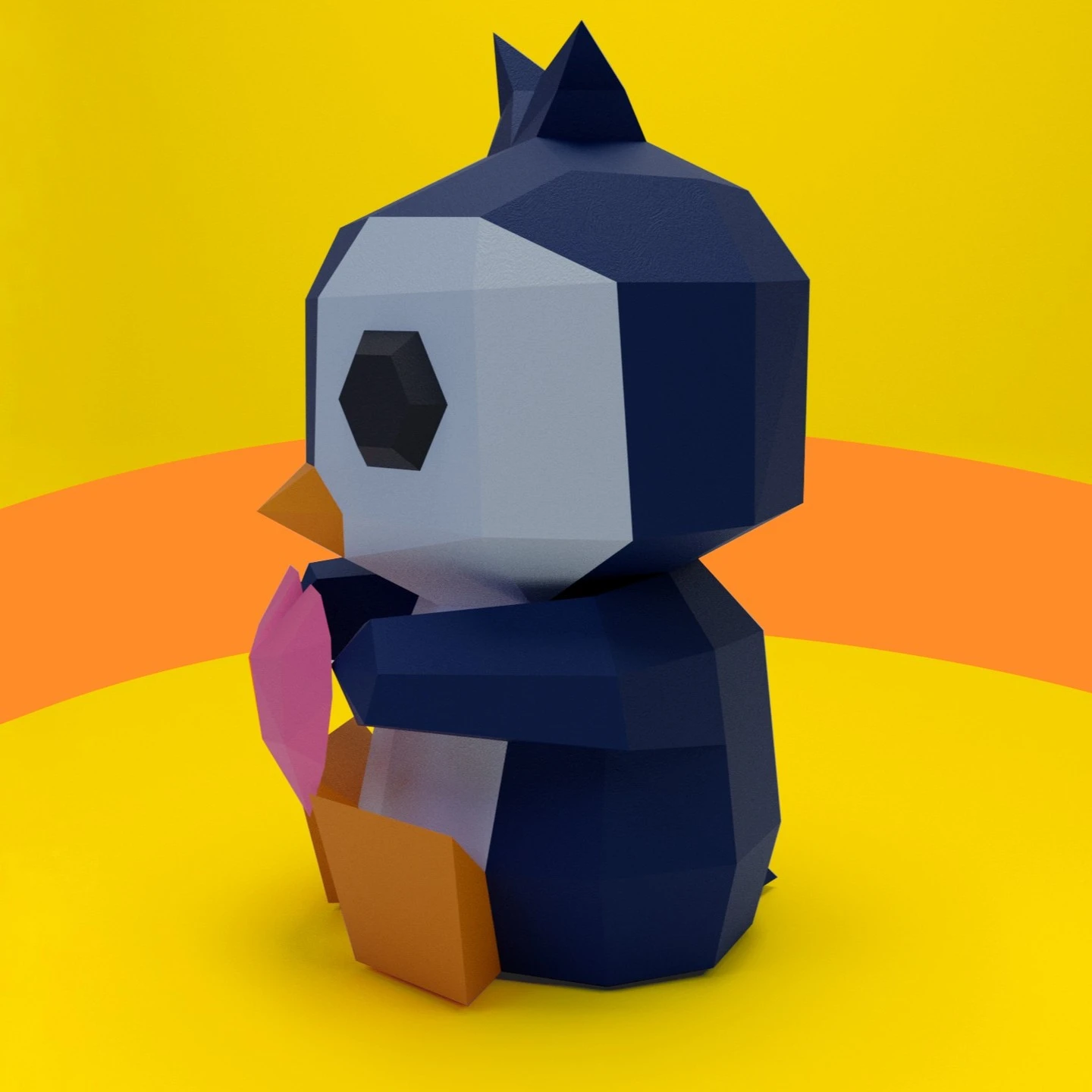 3D Low Poly Penguin DIY | Printable Papercraft | Unique Geometric Decoration | Original Gift | Relaxing Craft | PDF model