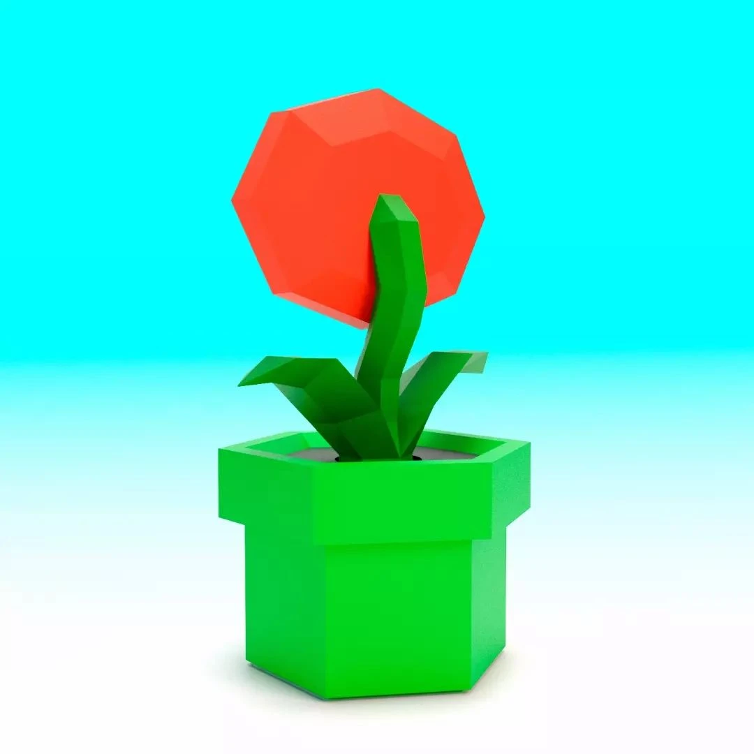 Fire Flower 3D Digital Template PDF | DIY Papercraft | Mario | Instant Download |