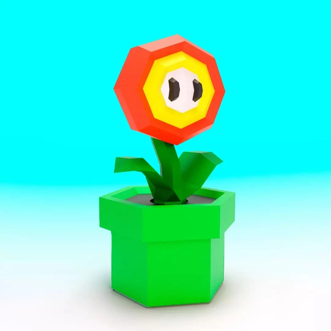 Fire Flower 3D Digital Template PDF | DIY Papercraft | Mario | Instant Download |