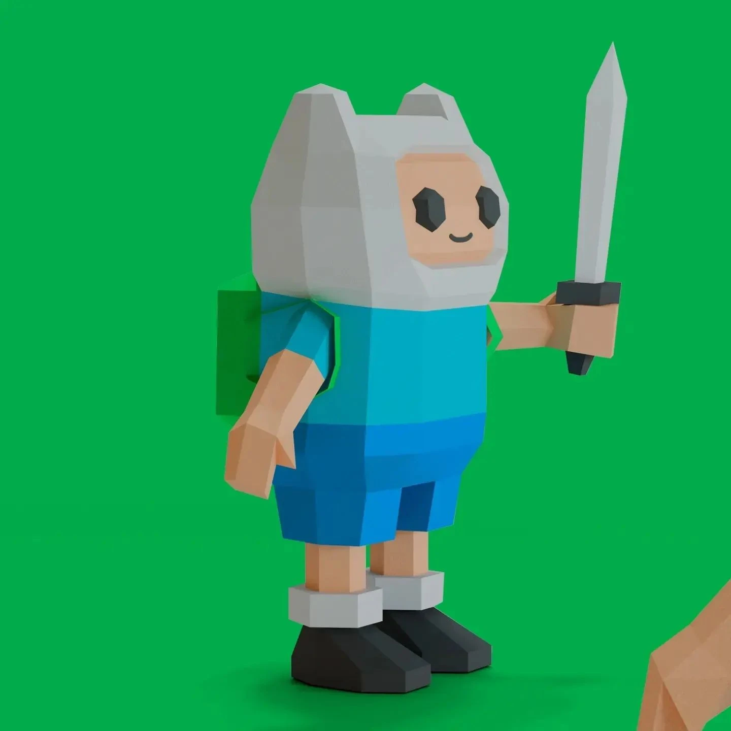 Finn 3D Digital Template PDF | DIY Papercraft | Adventure Time | Instant Download |