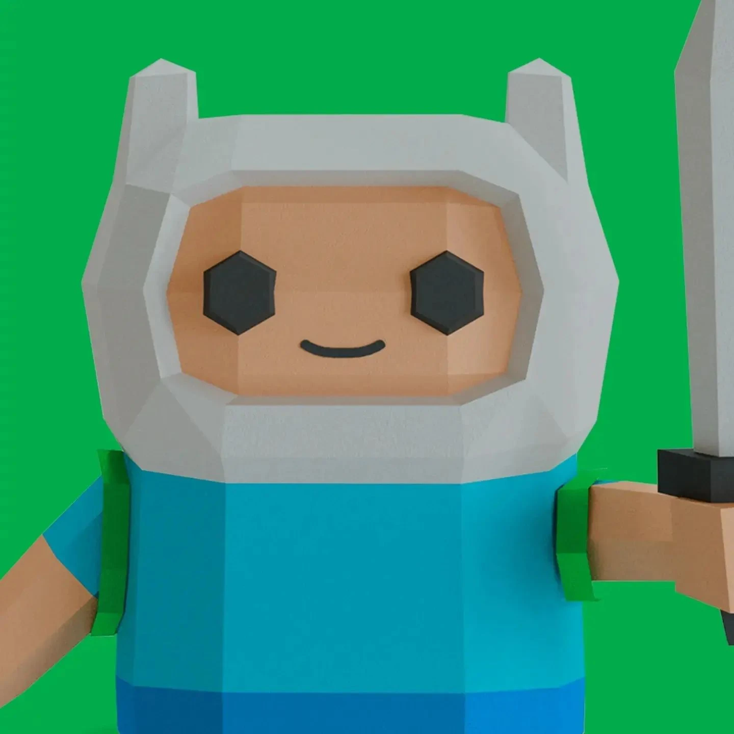 Finn 3D Digital Template PDF | DIY Papercraft | Adventure Time | Instant Download |