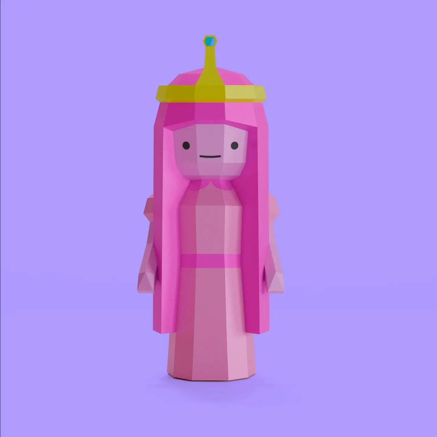 Princess Bubblegum 3D Digital Template PDF | DIY Papercraft | Adventure Time | Instant Download |