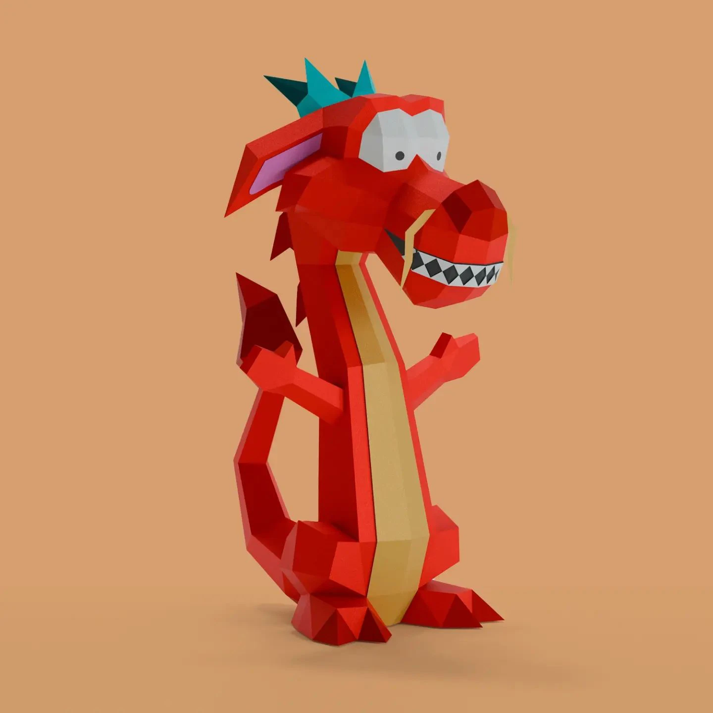 Mushu Dragon 3D Digital Template PDF | DIY Papercraft | Disney | Instant Download |