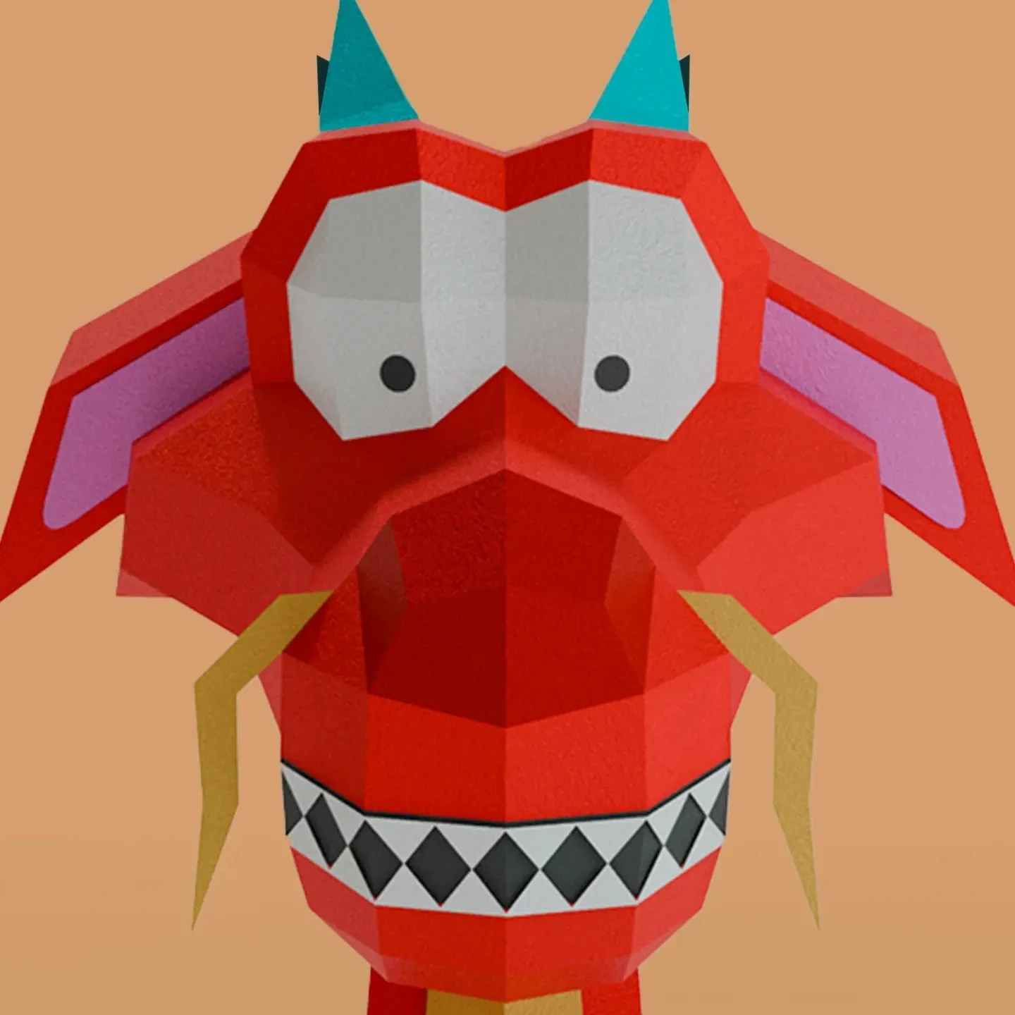 Mushu Dragon 3D Digital Template PDF | DIY Papercraft | Disney | Instant Download |