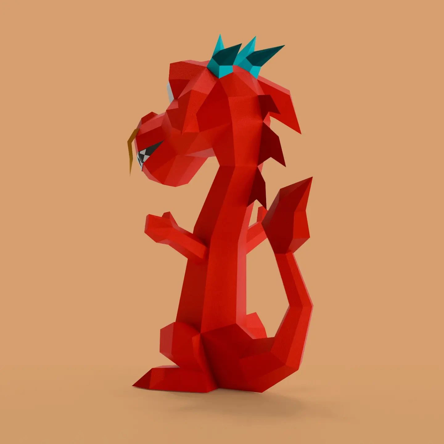 Mushu Dragon 3D Digital Template PDF | DIY Papercraft | Disney | Instant Download |