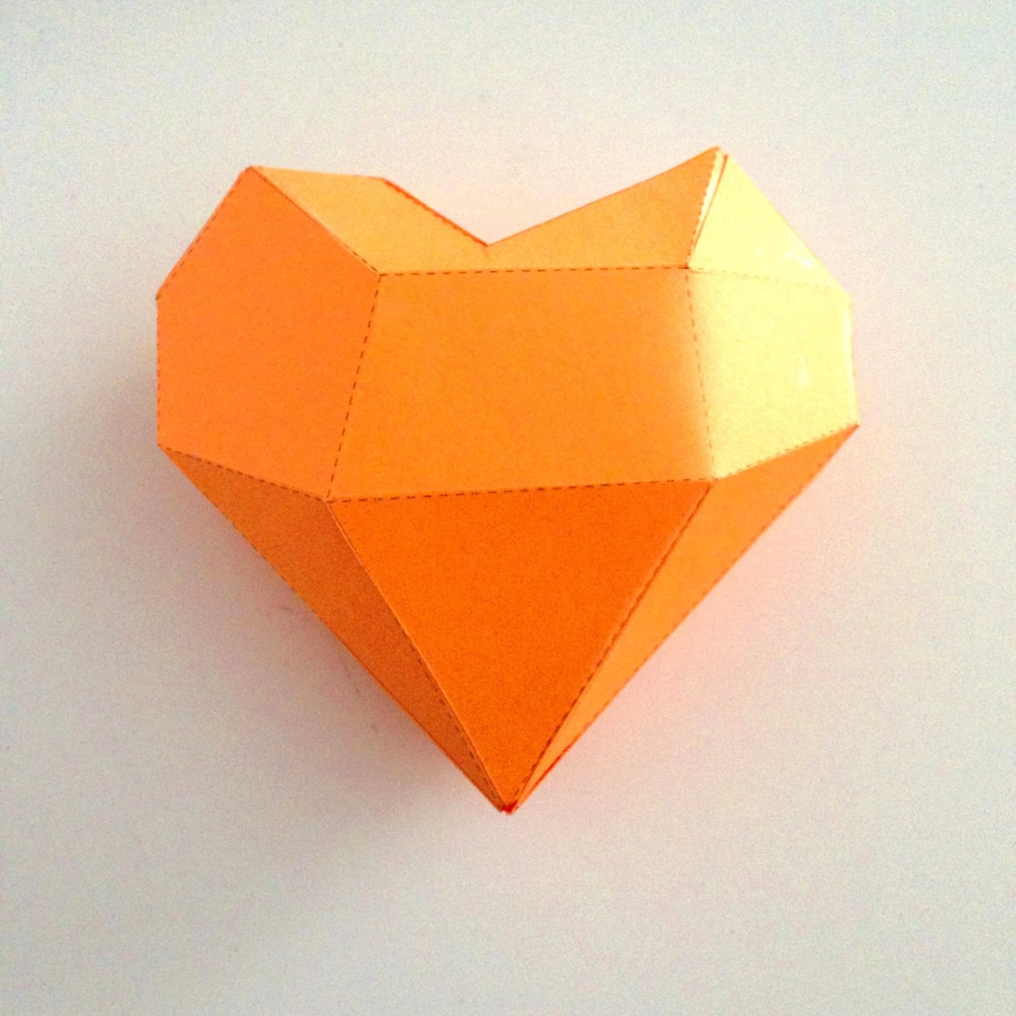 Extra Heart papercraft. You get PDF digital file templates and instructions for these DIY modern paper sculpture.