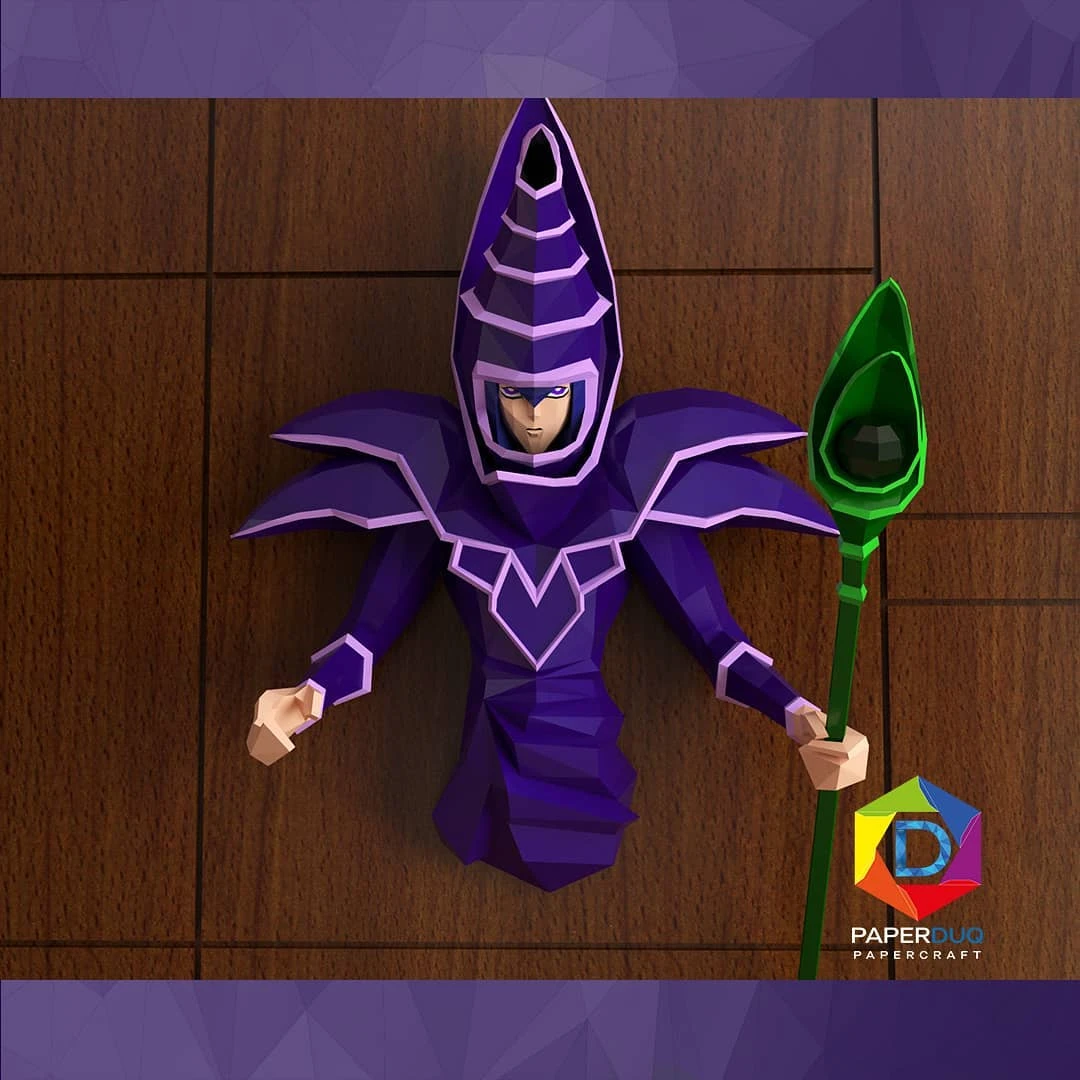 Dark Magician, Yu-Gi-Oh! Trading Card Game *Plantilla Papercraft PDF - PDF Papercraft Template*