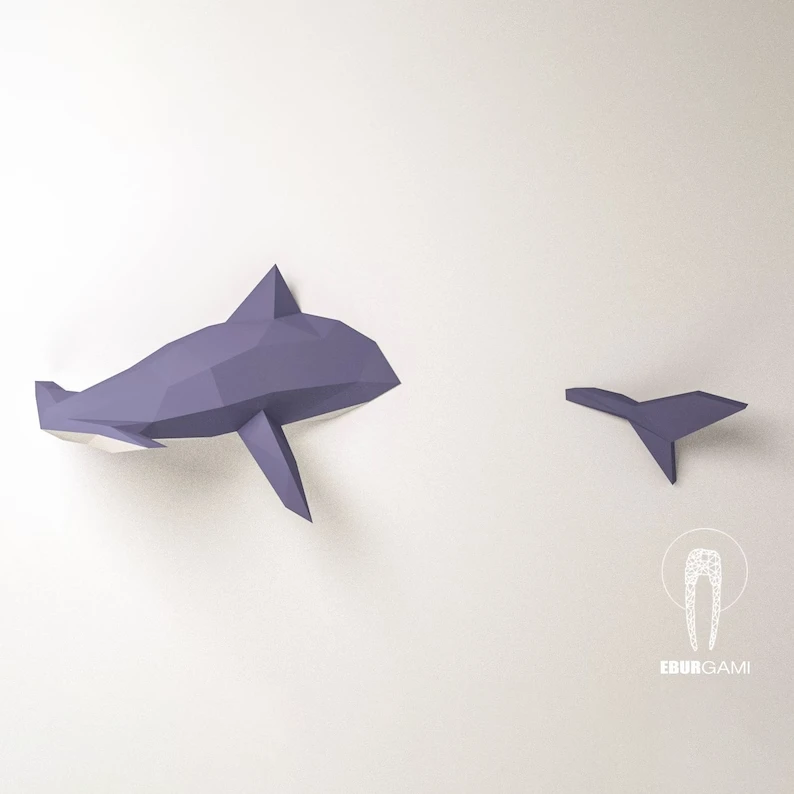 Hammerhead Shark Papercraft, 3D Papercraft - Build Your Own Low Poly Paper Sculpture PDF Download DIY gift, Wall Decor for home - Eburgami