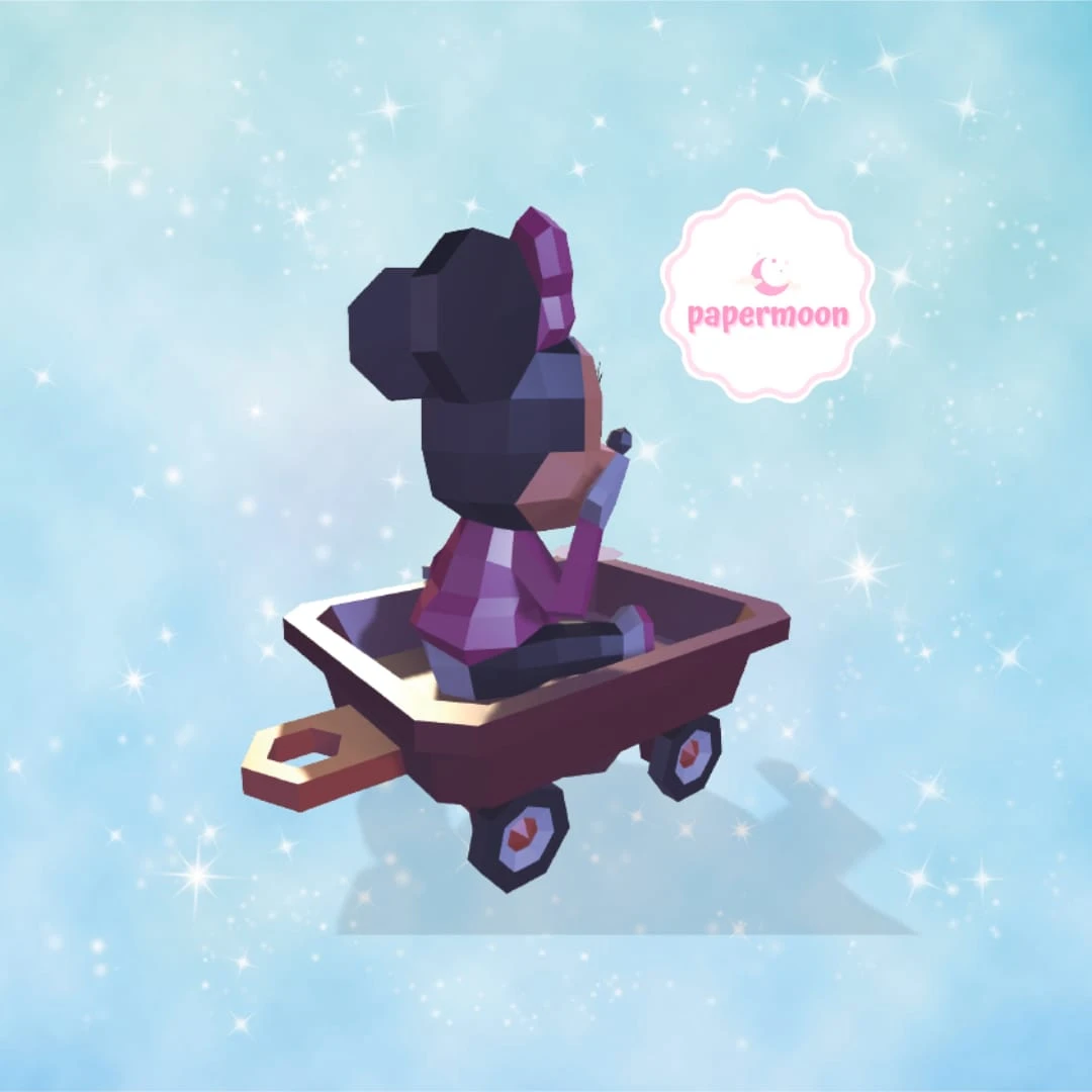 #2 Train Disney: Minnie Baby Low Poly Papercraft