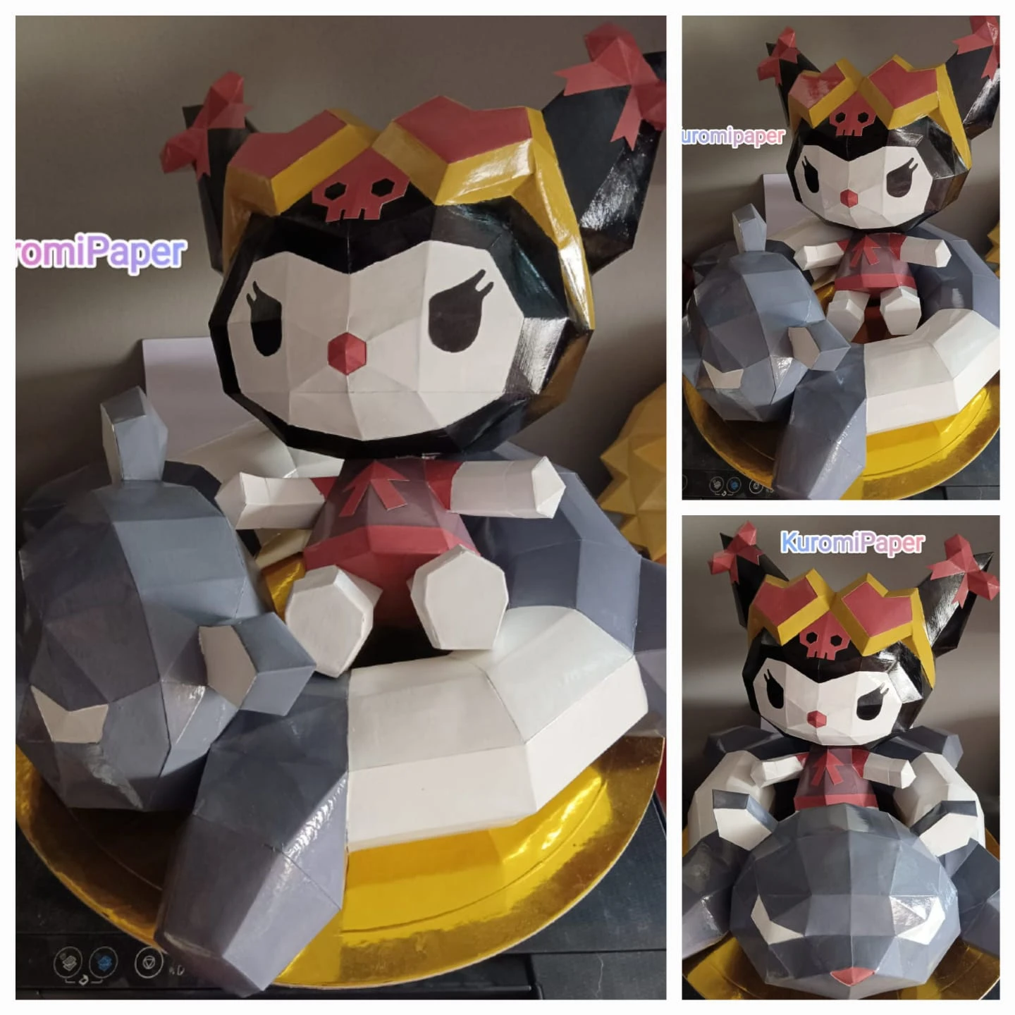 Vacaciones Sanrio: Kuromi Low Poly Papercraft