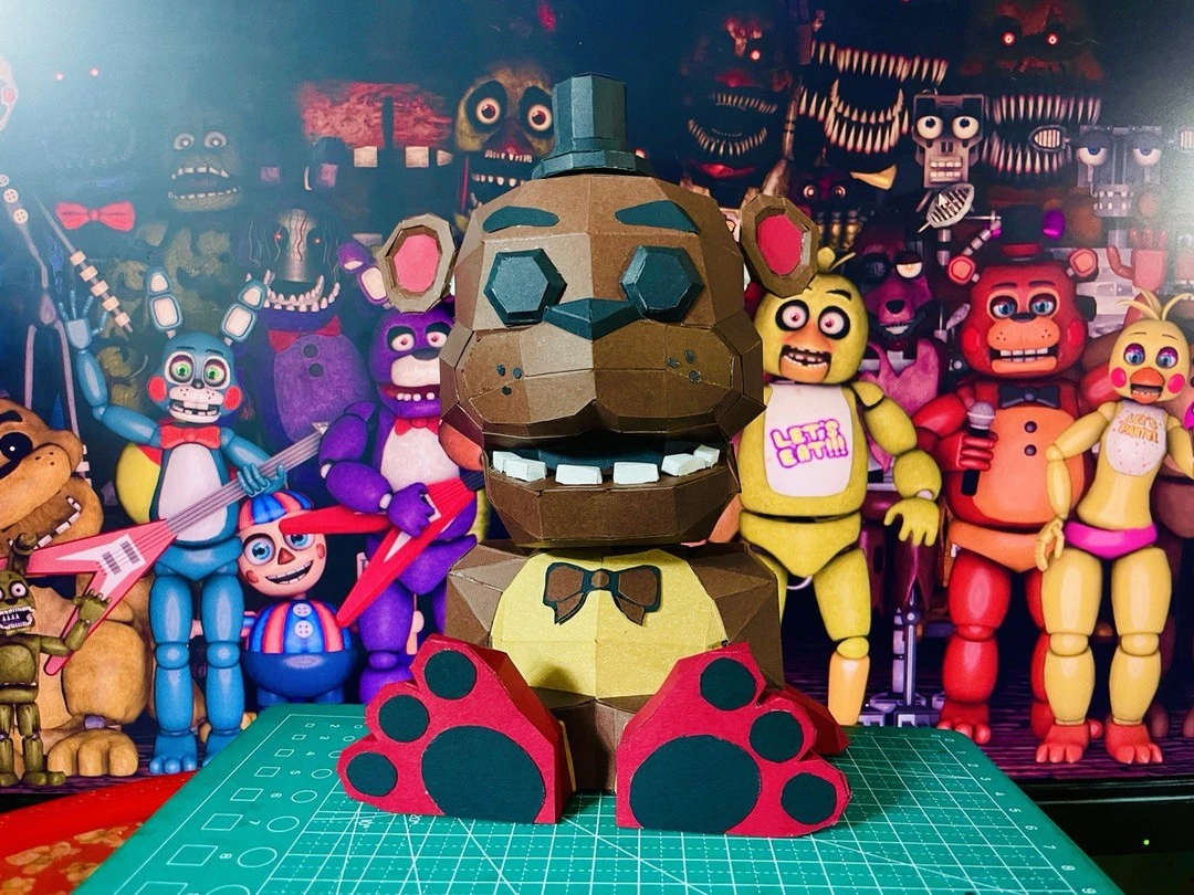 Halloween Wobble Freddy - Five Nights at Freddy's Low poly Papercraft | OchkoArtDesign